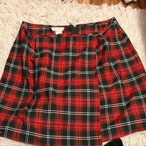 Stylish Plaid A-Line Skirt in Red and Black